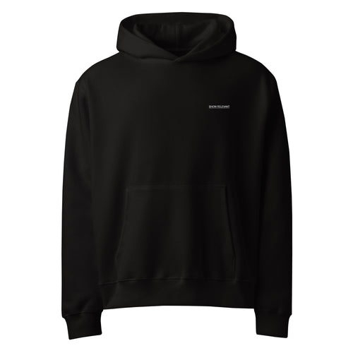Showrelevant Oversized Hoodie in Schwarz mit SHOWRELEVANT-Logo – Frontansicht